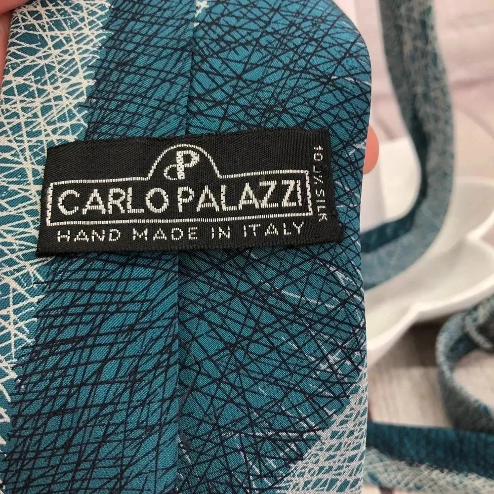 vintage carlo palazzi handmade silk tie